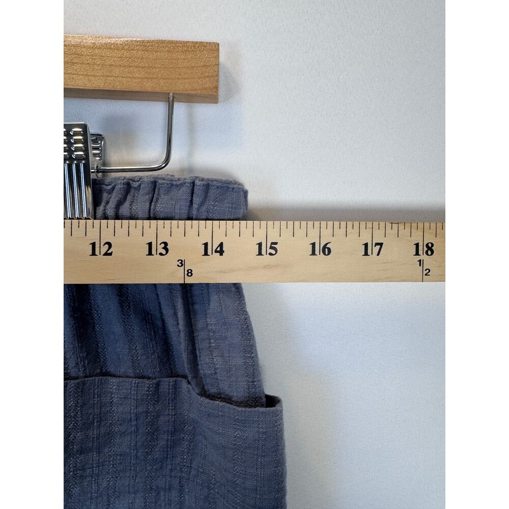 Very J Crinkle Gauze Drawstring Wide Leg Pants Medium Blue Cotton Blend Pockets - Picture 7 of 9